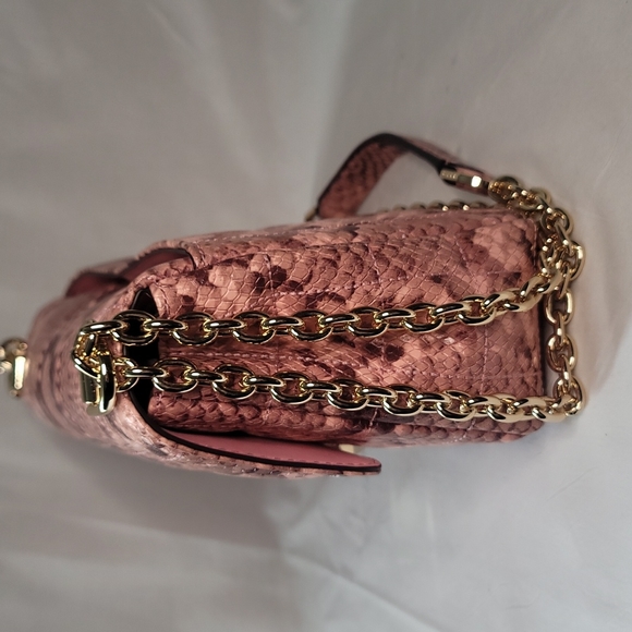 Michael Michael Kors Large Quilted Snake Embossed Leather Shoulder Bag